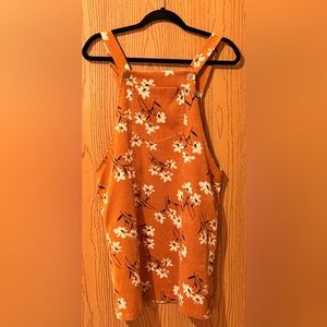 Floral brown/Dark Tan overall style dress